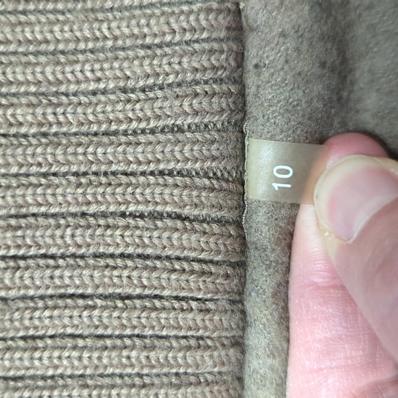 Calvin Klein Oat Beige Wool Blend Belted Zip Up Coat - Women's Size 10 - Picture 10 of 13